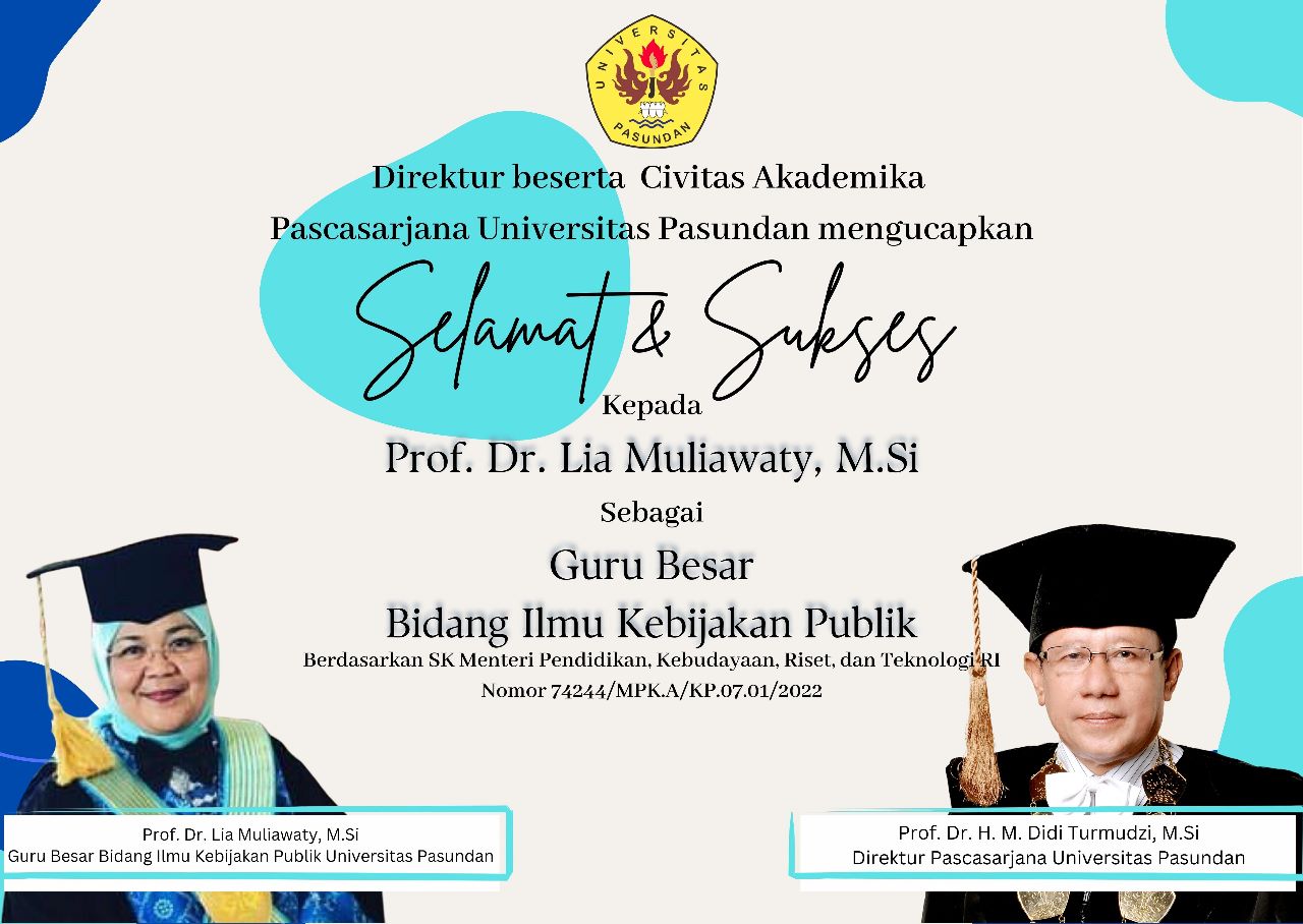 Selamat dan Sukses Prof. Dr. Lia Muliawaty, M.Si.